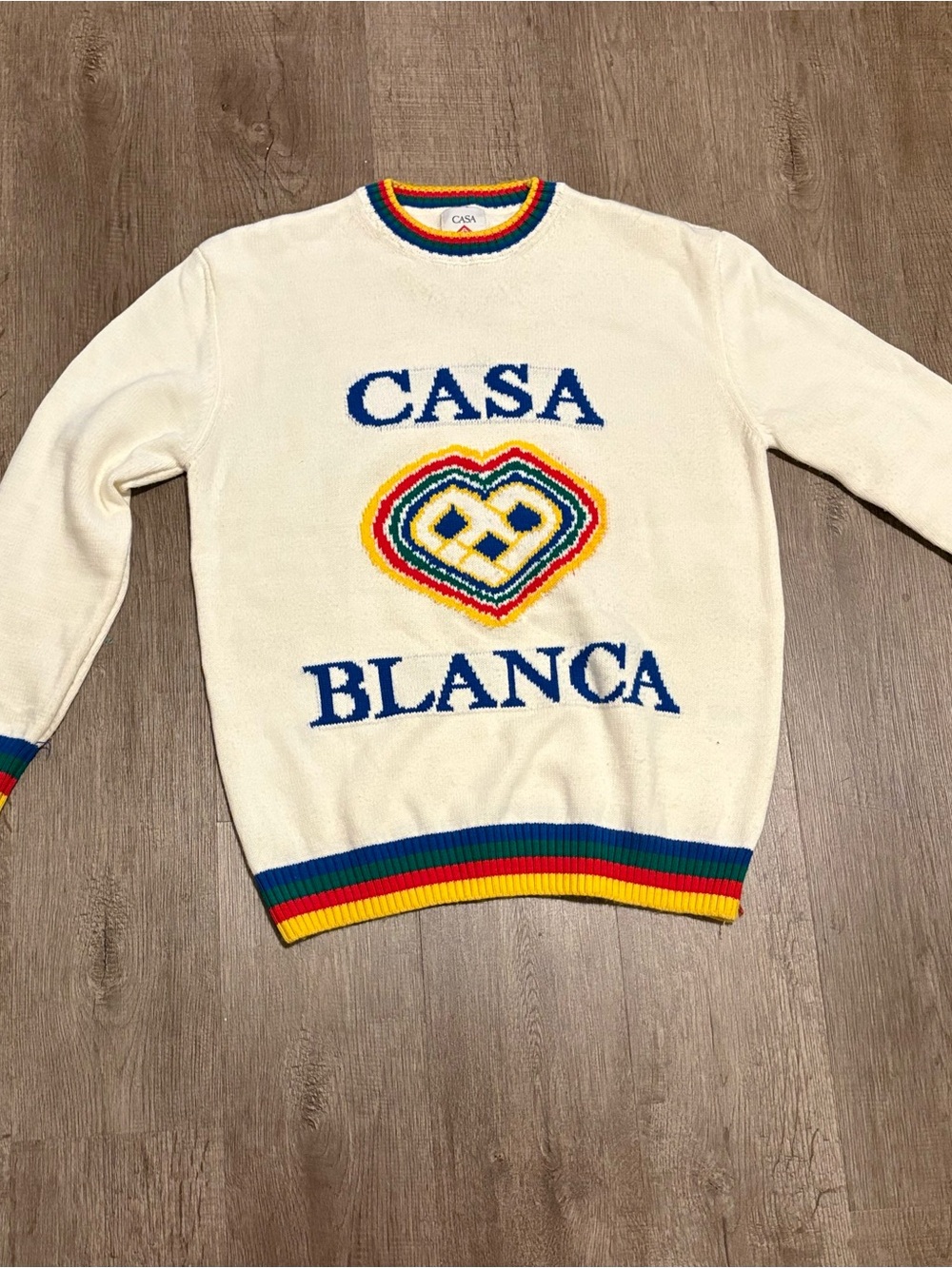 Casa blanca Cotton Heart Logo Sweater in white